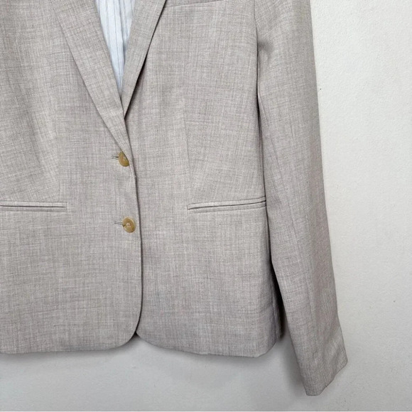 Banana Republic Womens 6 Khaki Stretch Flax Career Blazer - Picture 7 of 16